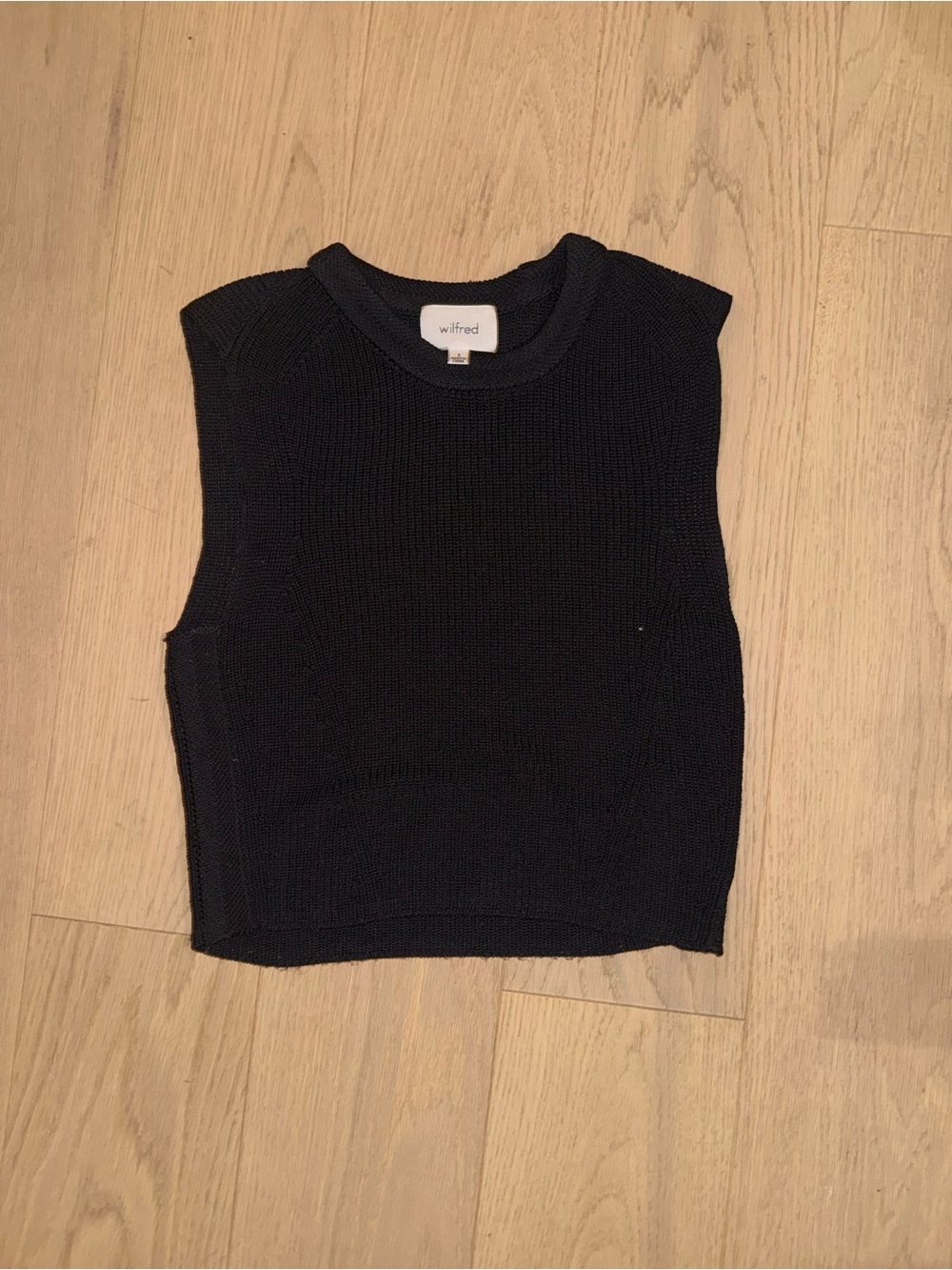 Wilfred Black Knit Sleeveless Crew Sweater